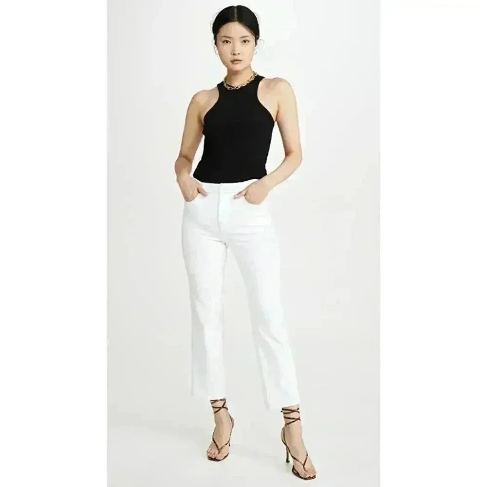 Good American Good Curve‎ Straight Jeans White011 Size 2